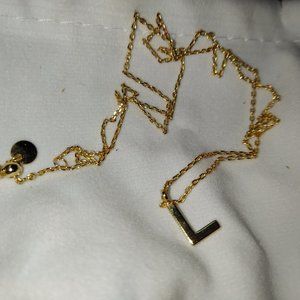L necklace. Gold plated